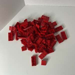 Vintage Elgo American Plastic Bricks Red Building Block Assortment